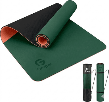Gruper Yoga Mat Non Slip — 6mm Eco-Friendly TPE with Carrying Strap