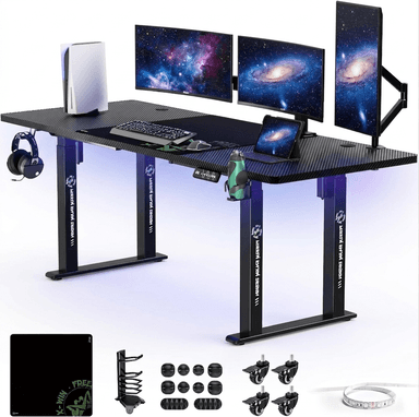 X-WIN Electric Standing Desk 71" × 31.5" 4-Leg Dual Motor with Locking Wheels